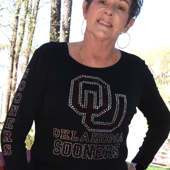 Oklahoma Sooners  Long Sleeved Shirt with Sooners on Sleeve XS S M L XL XXL 1X… - Picture 1 of 11
